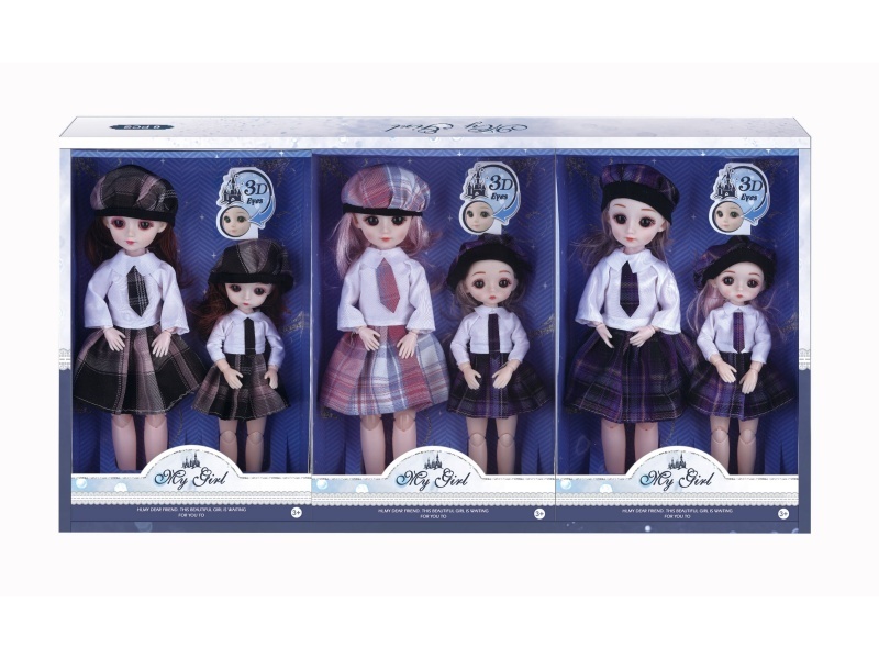 12-Inch + 9-Inch Parent-Child B Type Joint Doll 3 Pieces Display Box
