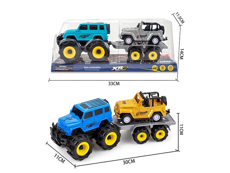 Friction Hummer Off-Road Vehicle Trailer Set