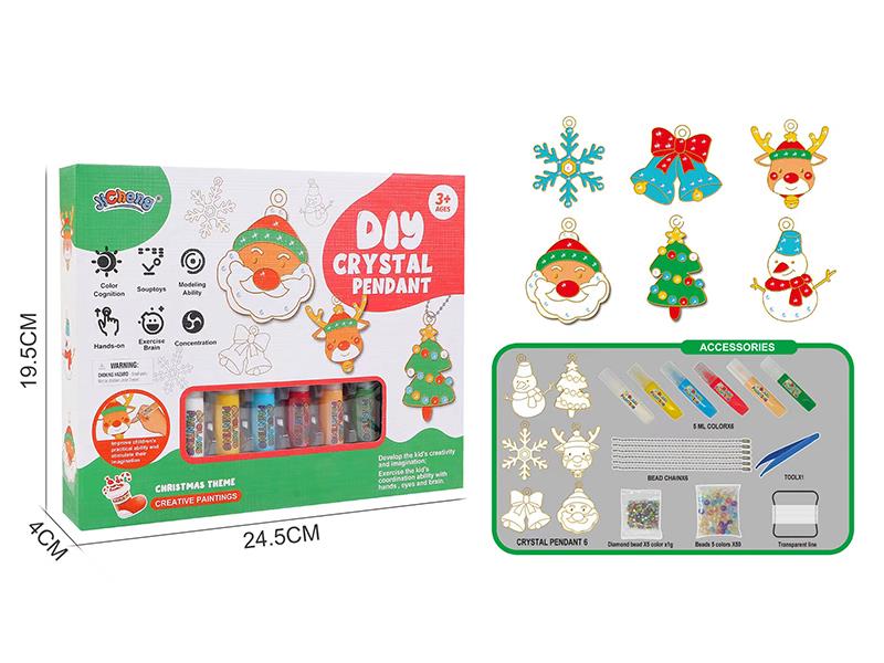 Christmas Theme DIY Creative Painting Crystal Pendant