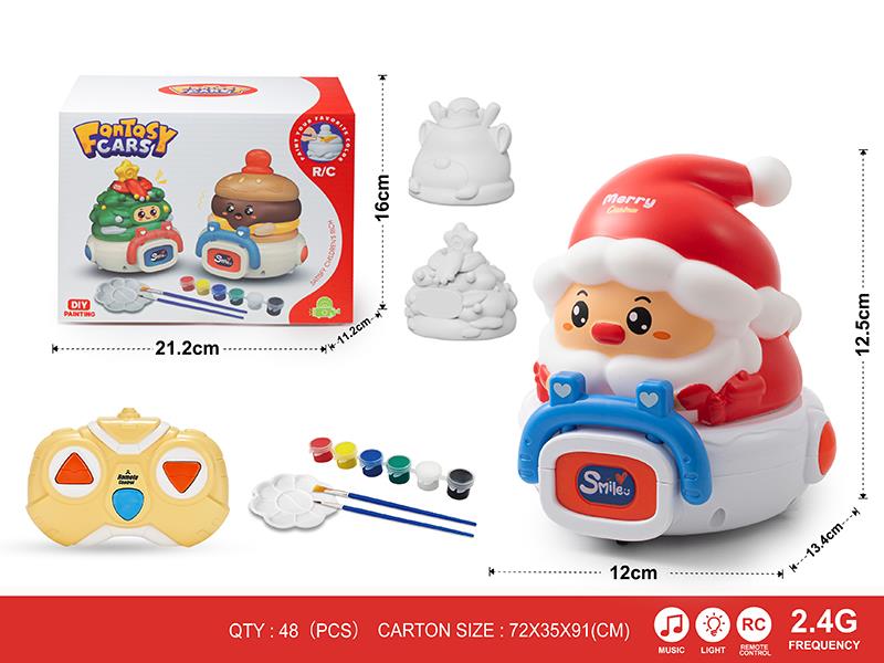 2.4G DIY Painting 3-Channel Remote Control Christmas Series Vinyl Car(With Lights And Music) 1 Changing 3
