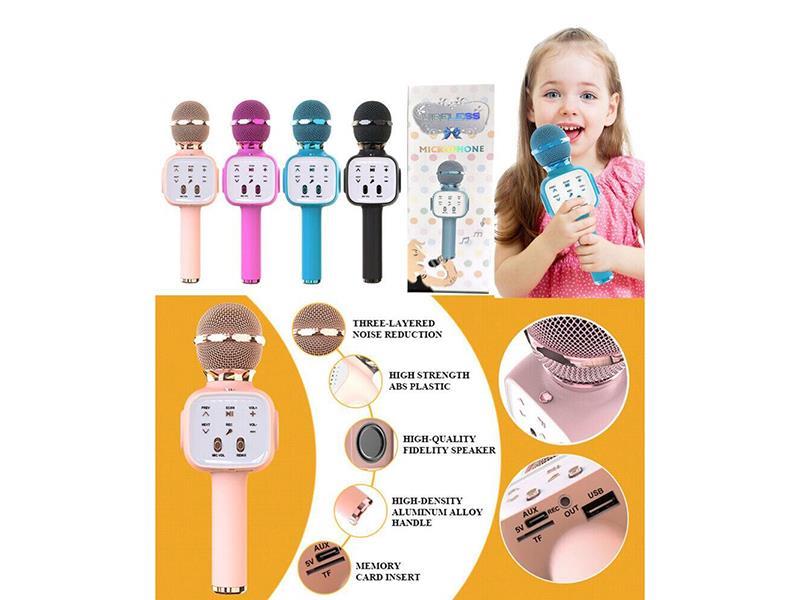 Q8 Wireless Bluetooth Microphone Children's Handheld Microphone with Built-in Speaker All-in-One Mobile Karaoke Microphone