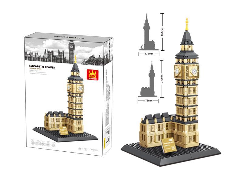 892PCS ELIZABETH TOWER-England  Building Blocks