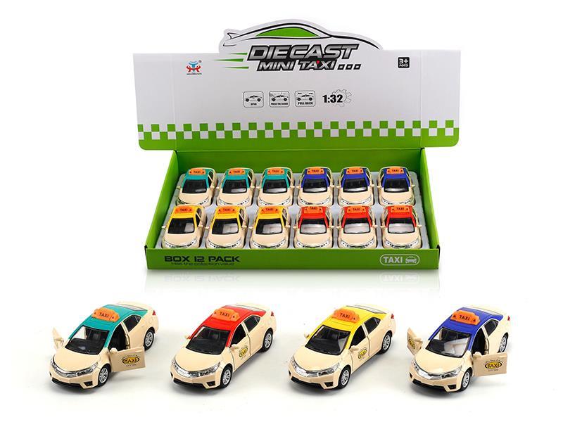 1:36 Pull Back Alloy Simulated Toyota Taxi(12PCS)