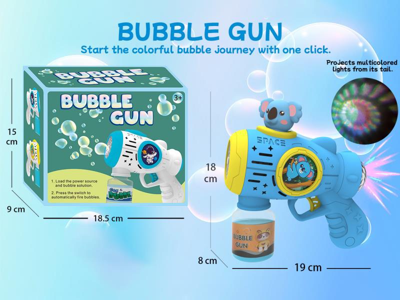 Koala Multi-Hole Automatic Bubble Gun (With Light) Rear Projection Light