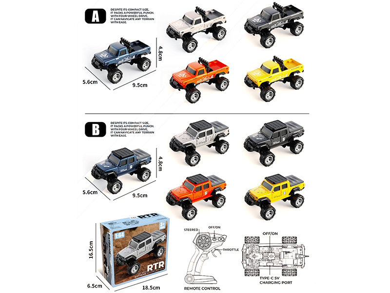 1:64 4CH Remote Control Off-Road Vehicle