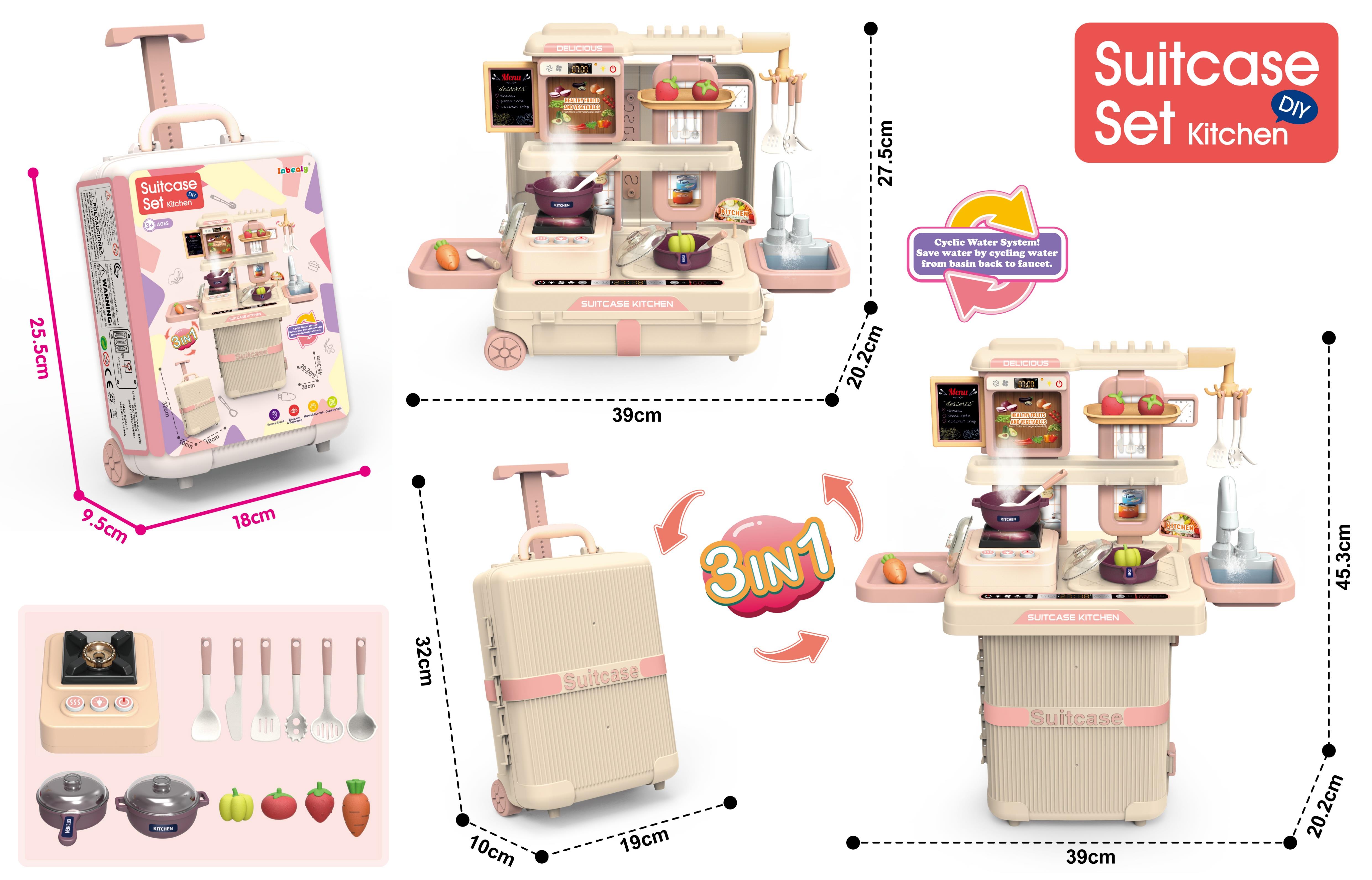 In-One Kitchen Theme Trolley Box Spray Function