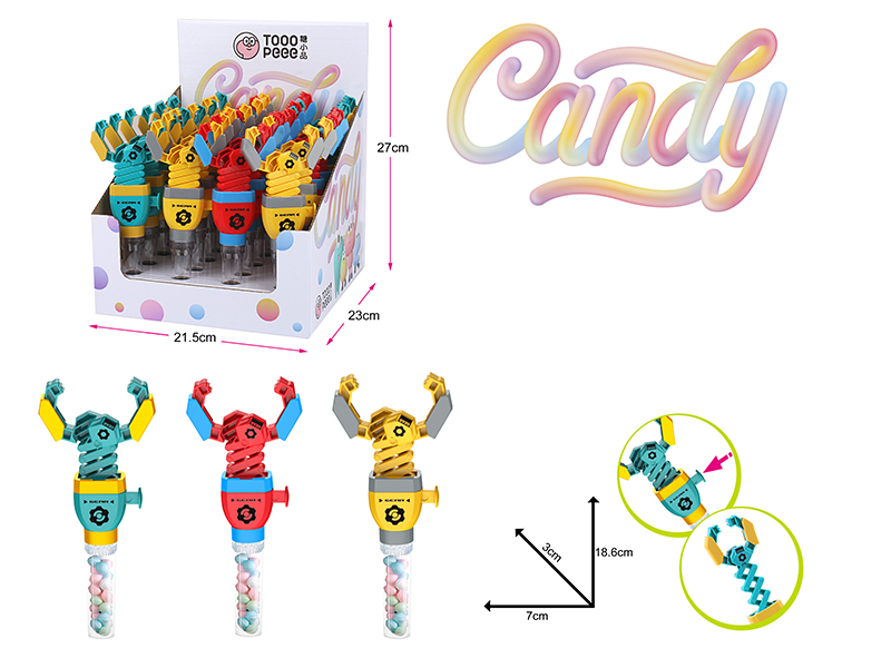 Telescopic Mechanical Space Clamp  Candy Toys 24pcs