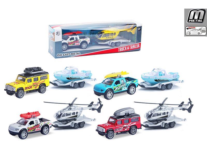 Two Types Of Alloy Rebound Pickup Trucks And Land Rover Tractors