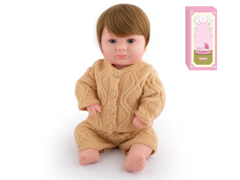 50cm Soft Plastic Reborn Doll(Wig Sheath)With Feeding-Bottle, Magnetic Pacifier, Diaper, Birth Card