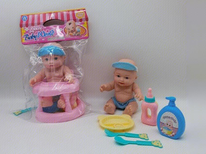 9" Baby Doll + Dining Chair + Tableware