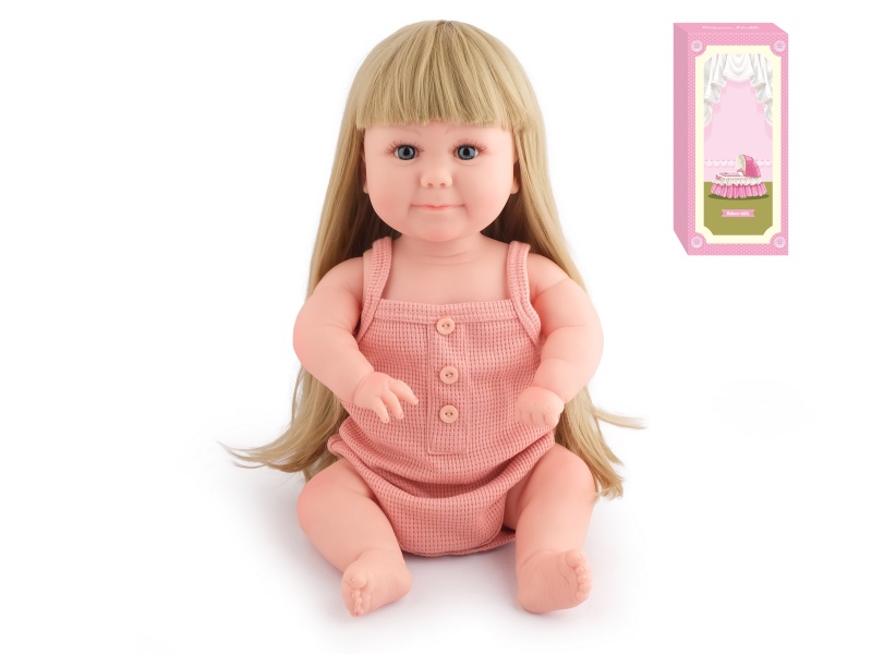 50cm Soft Plastic Reborn Doll(Wig Sheath)With Feeding-Bottle, Magnetic Pacifier, Diaper, Birth Card