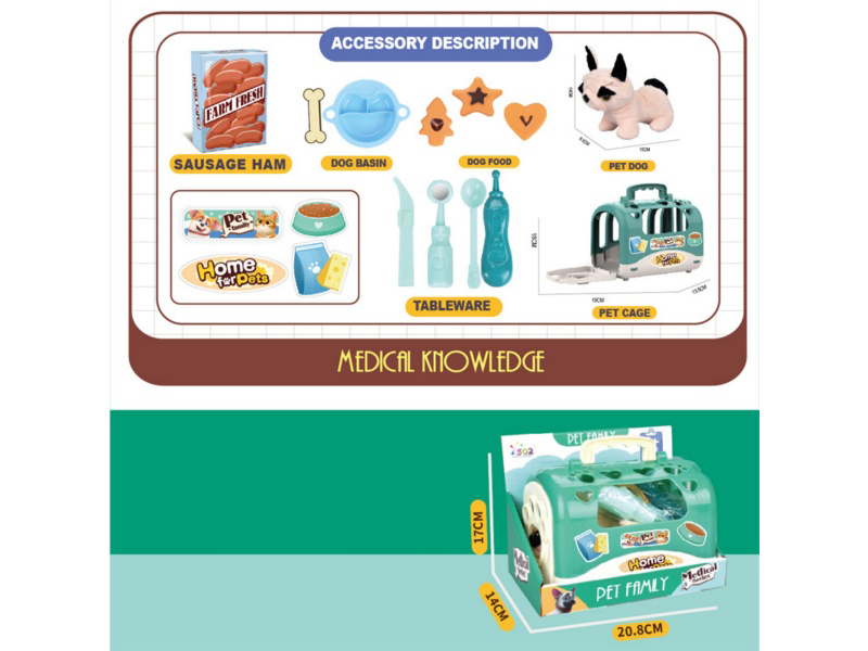 Pet Cage With Plush Dog