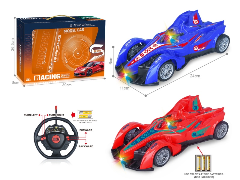 27Mhz 1:16 Four-Way Car With Headlight Spray Paint F1 Equation Remote Control Racing Car (Without Power Included)