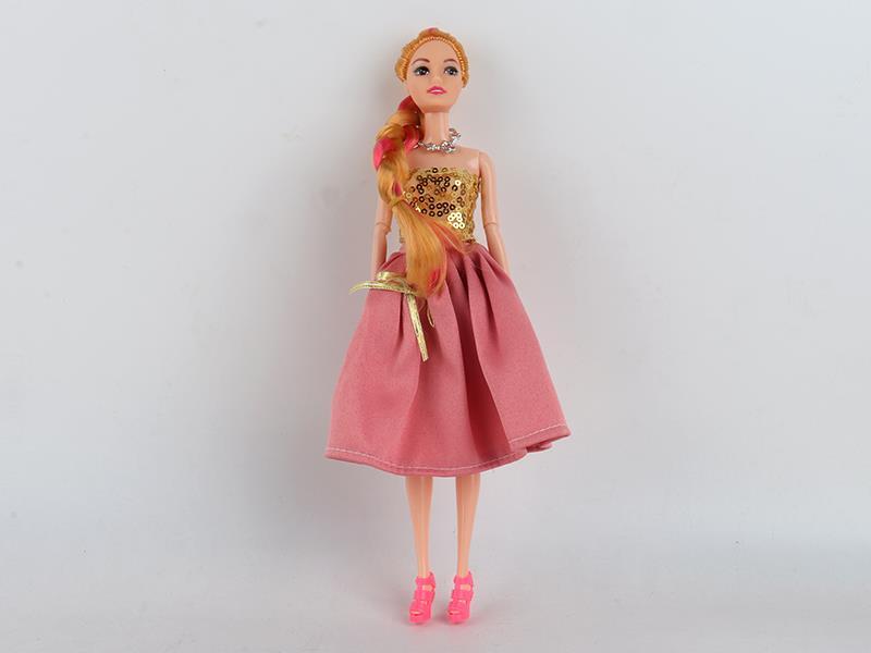 11.5 Inch Solid Articulated Beaded Long Hair Doll