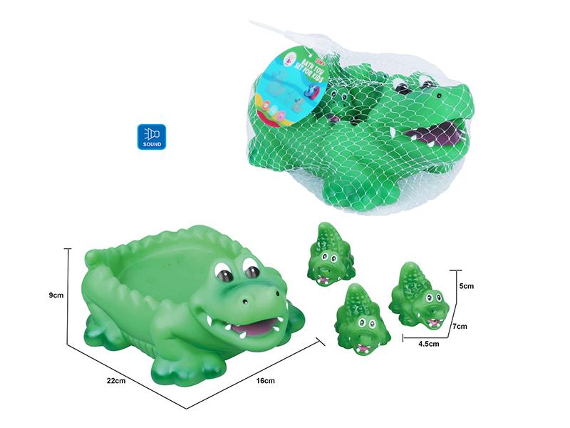 Cute Crocodile Kids Bath Toy Set