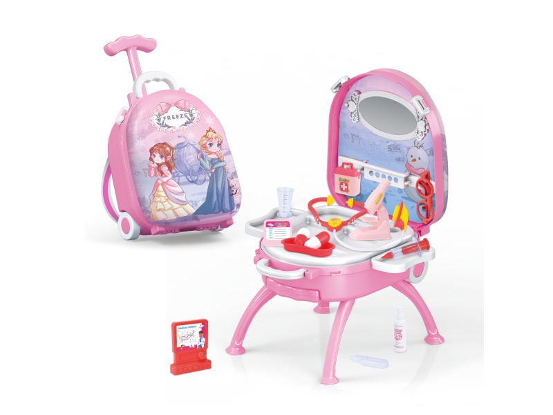 4-In-1 Portable Alloy Backpack Set: Doctor Frozen, Infringing (Pink)