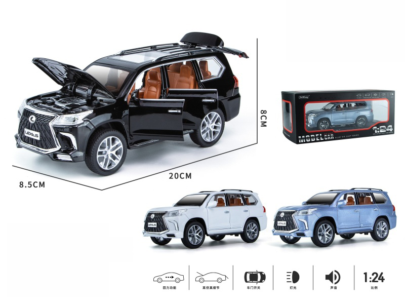 1:24 Lexus lx570 Pull Back Alloy Six-Door Car Model With Sound And Lights