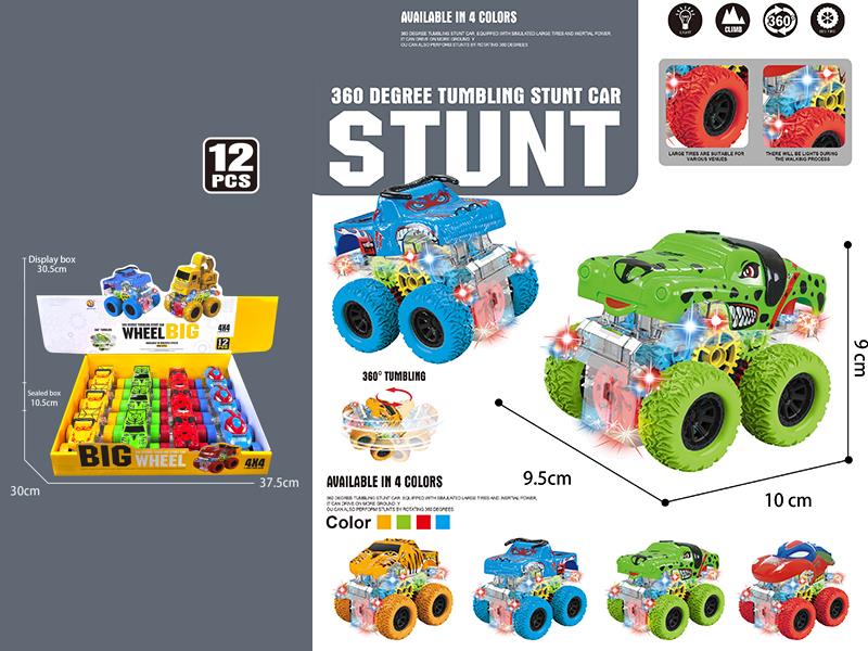 Double Friction Stunt Gear Off-Road Vehicle With Lights 12pcs/Box