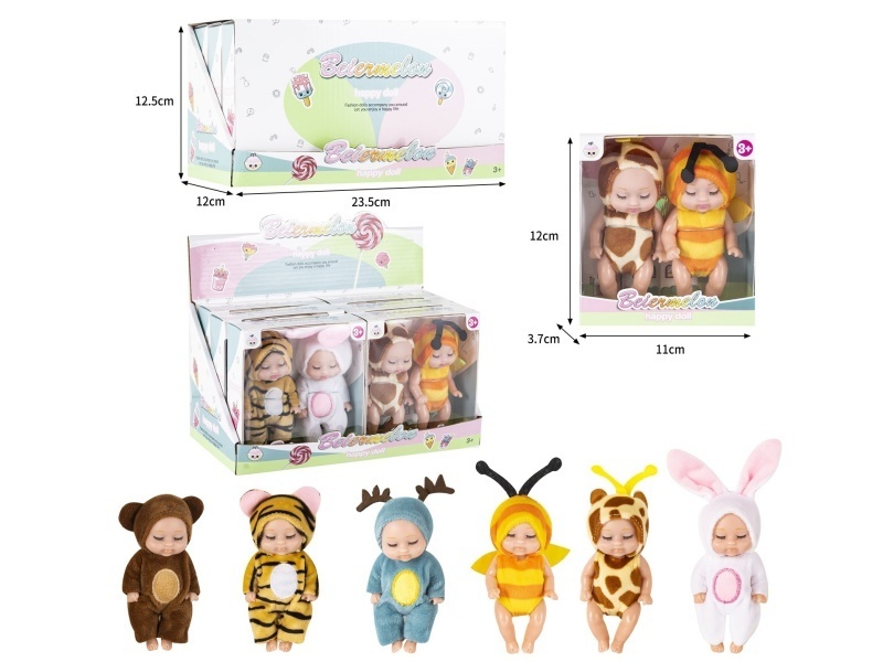4-Inch Solid 2-Person Sleeping Doll (6 Boxes)