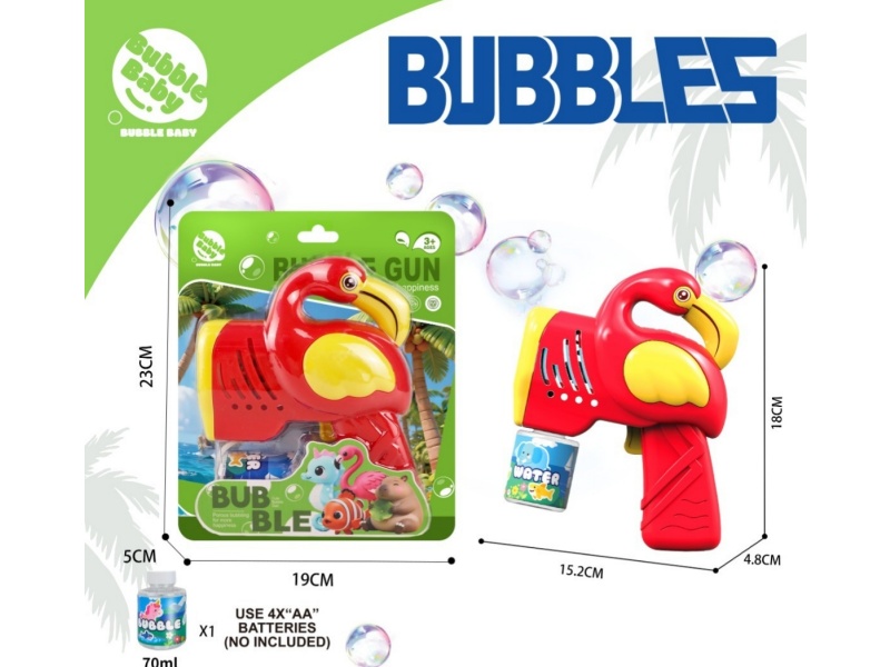 Red Flamingo Bubble Gun With Light