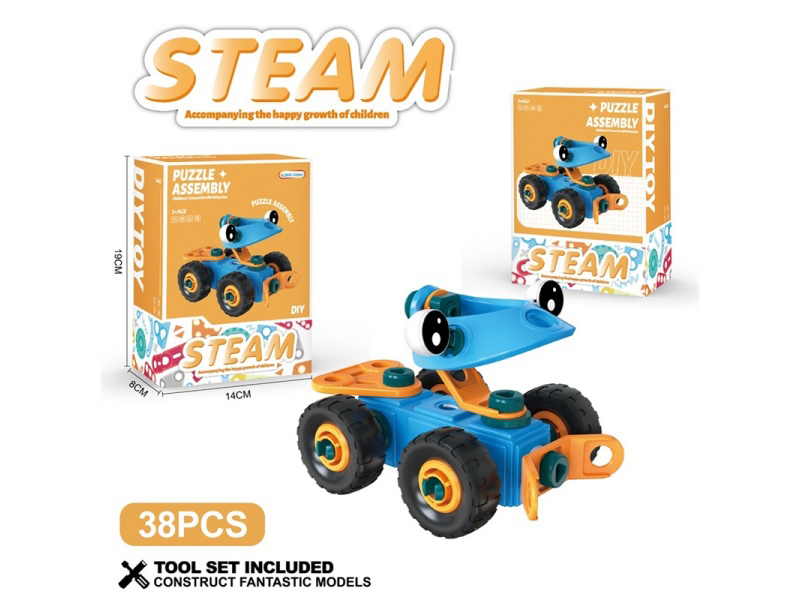 38 Pieces Of Soft Rubber Building Block Assembly Vehicle