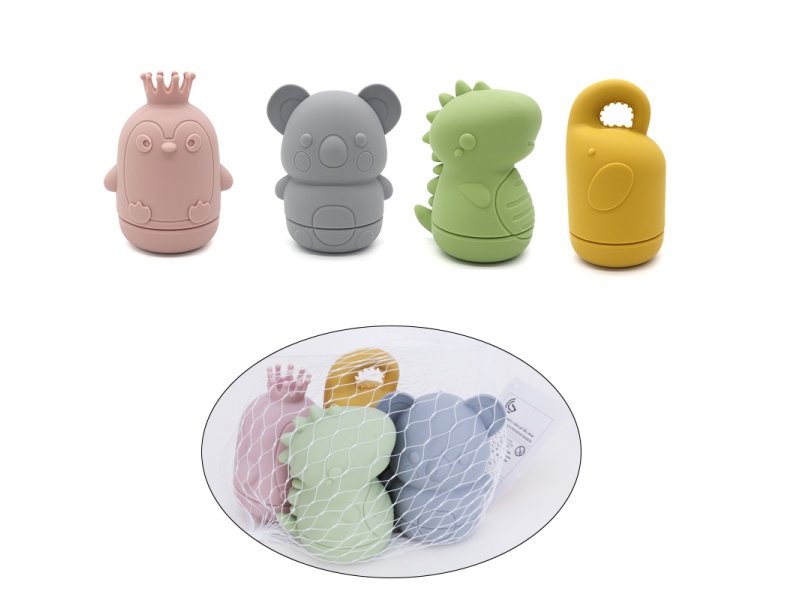 Baby Bathroon Vinyl Water Toys 4pcs