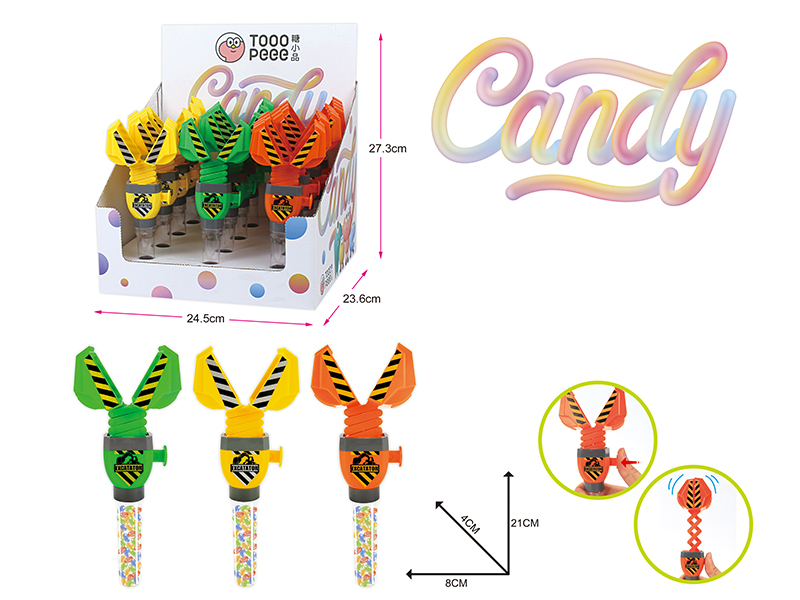 Telescopic Excatator Candy Toys 12pcs