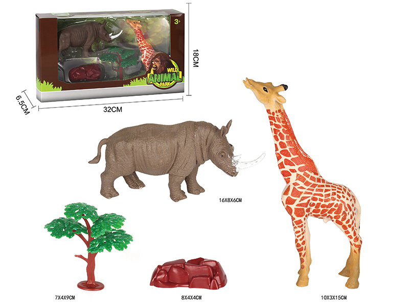 Rhinoceros Giraffe Set 4PCS