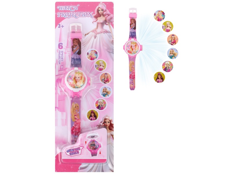 Doll Projection Rotating Electronic Watch