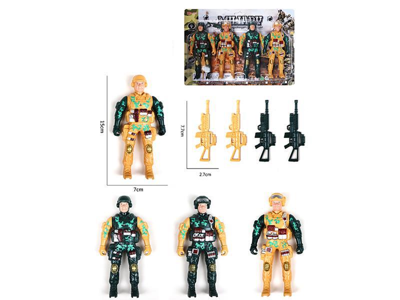 Soldier Toy With Flash Lights 4pcs
