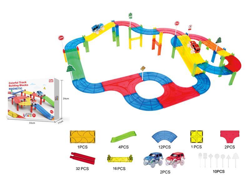 80PCS Color Tracks +2 Luminous Trolleys