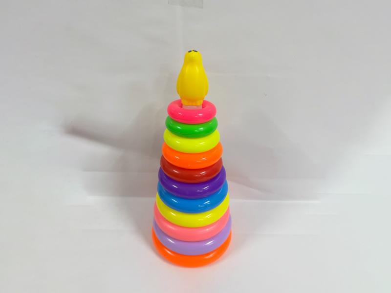 Penguin Rainbow Tower Jenga Ring 11 Layers