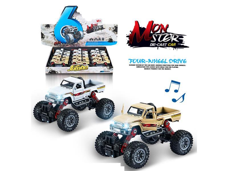 12PCS 1:30 Alloy Pull Back Simulation Climbing Wheel