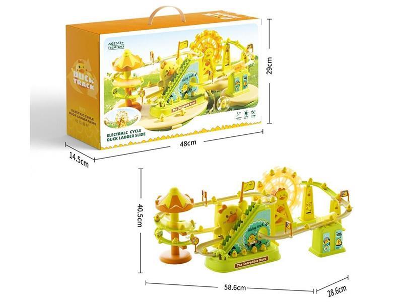 Cute Duck Electric Ladder Silde Track Park Toy