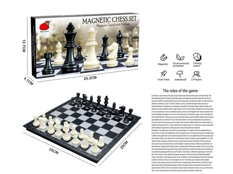 Folding Magnetic Black And White Chess