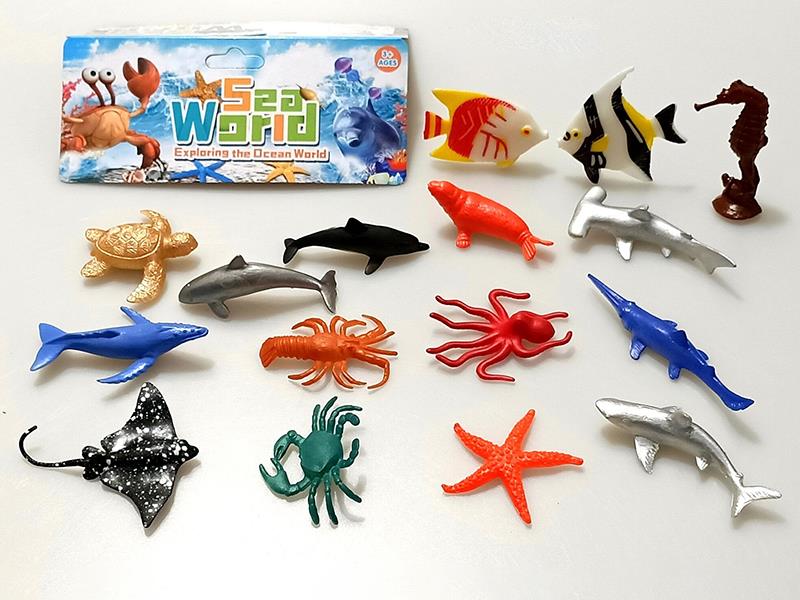 PVC Spray-Painted Sea Animals Set 16pcs