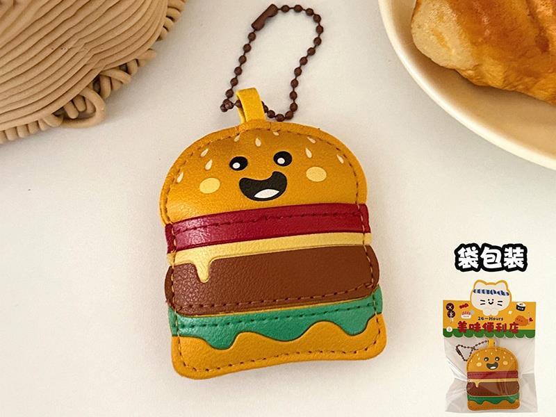 Leather Hamburger Pendant
