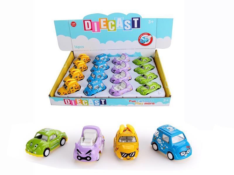 1:60 Pull Back Alloy Q Edition Cartoon Car(16PCS)