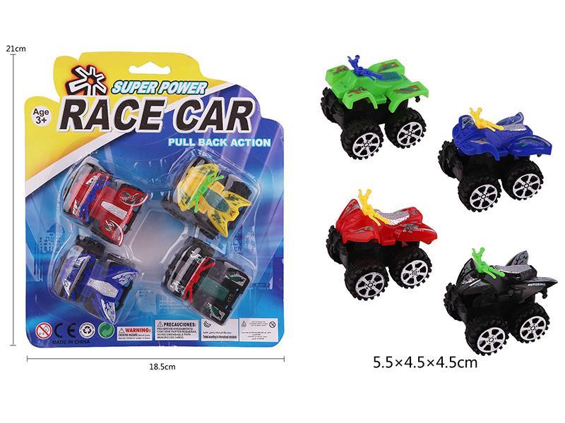 Pull Back Off-Road Beach Motorcycle 4pcs