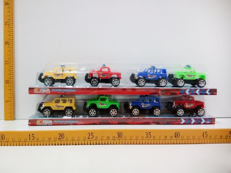 Solid Color Pull Back Off-Road Police Cars 4PCS