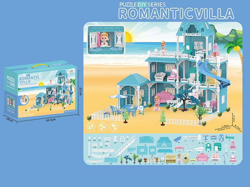 DIY Blue Villa Princess House