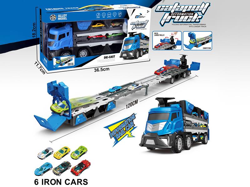 Catapult Deformation Rail Car + 6 Iron Cars