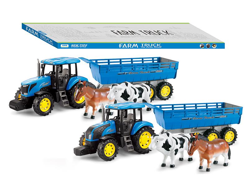 Friction Farm Tractor With Tailer