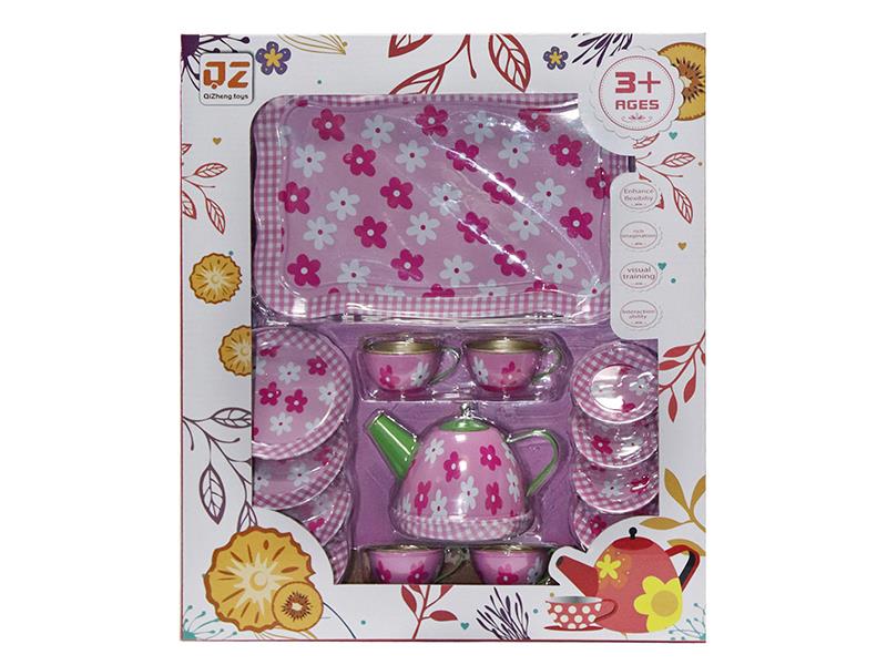 Tinplate Tea Set - Flower Pattern