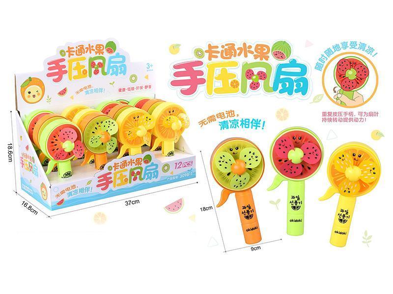Cartoon Fruit Hand Fan 12pcs