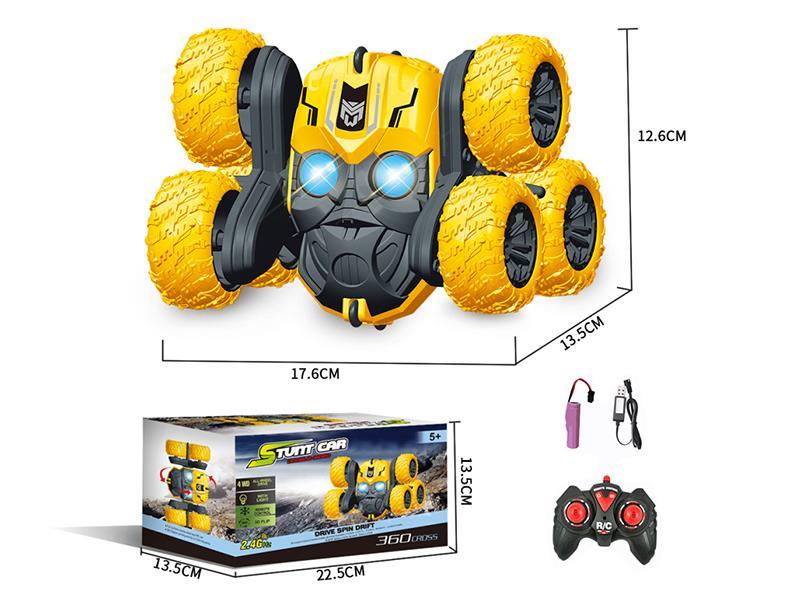 Remote Control Transformers Six Wheel Stunt Car (With Lights,No Music)Yellow
