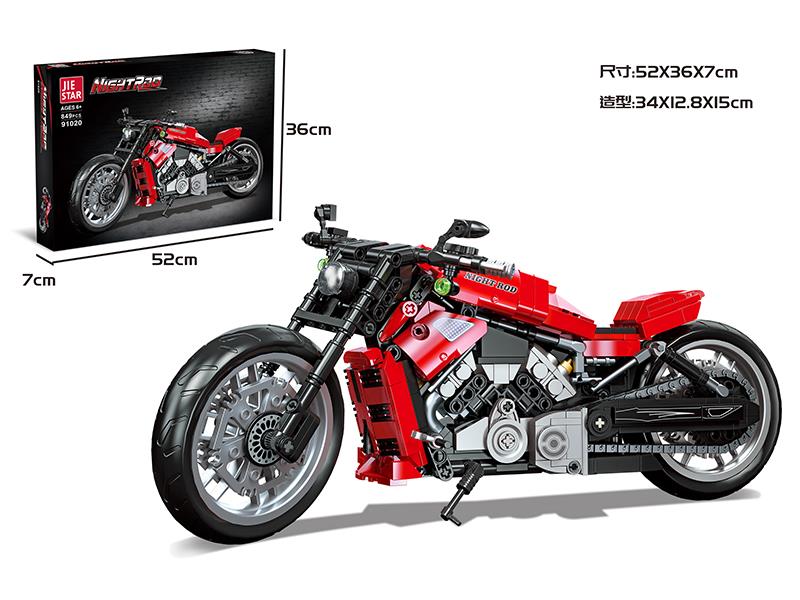 Night Rod Motorcycle Model Building Blocks 849pcs