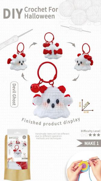 Diy Crochet Halloween - Devil Ghost Pendant