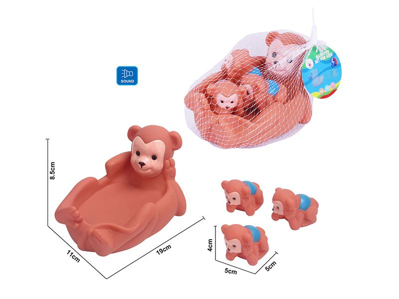 Cute Monkey Kids Bath Toy Set