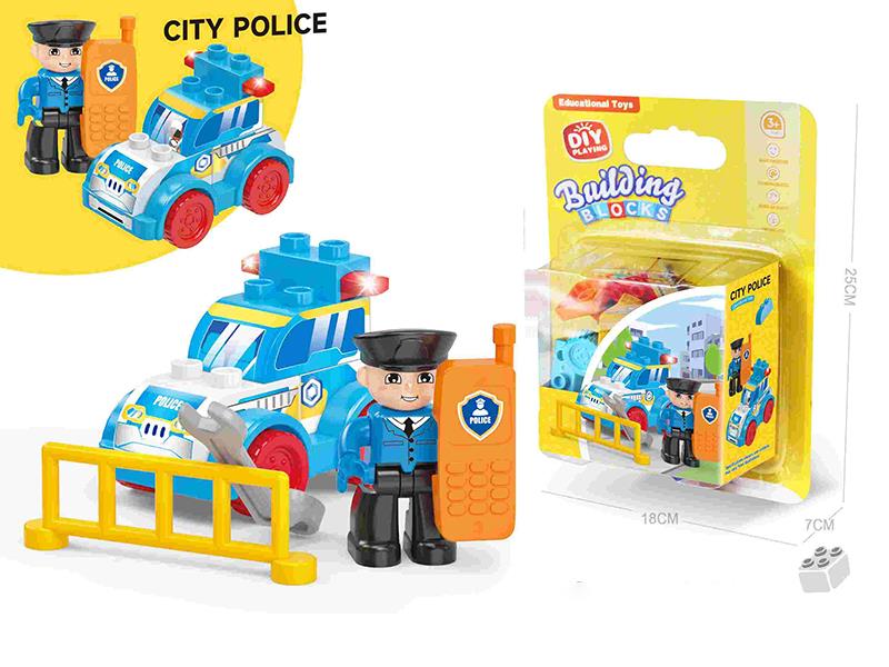 DIY City Police Large Particle Building Blocks 13PCS